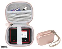 CaseSack Protective Case for Verizon MiFi 6620L Jetpack 4G LTE Mobile Hotspot, Mesh Pocket for Cable, USB and Other Accessories, Detachable Wrist Strap (Rose Gold)