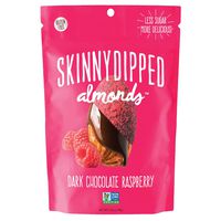 SKINNYDIPPED ALMONDS Dark Chocolate Raspberry Covered Almonds, 3.5 Ounce Resealable Bag, 10 Count