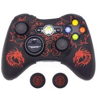 BRHE Cool Silicone Protector Cover Case Anti-Slip Soft Comfort for Xbox 360 Controller Skin (Red)