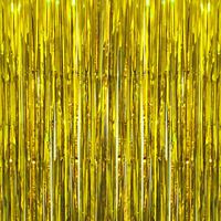 Deruicc Gold Foil Curtains 3ft x 8ft Tinsel Fringe Curtains Shimmer Curtain Birthday Wedding Party Christmas Photo Booth Backdrop Decorations