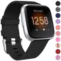 NANW Bands Compatible with Fitbit Versa/Versa 2, Versa Lite Edition Bands Small Large, Woven Fabric Accessories Strap Wristband Replacement Women Men Compatible with Fitbit Versa 2 Smartwatch