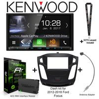 Kenwood Excelon DDX9904S DVD Receiver, iDatalink Maestro KIT-FOC1 Dash kit for 2012-2018 Ford Focus, ADS-MRR Interface Module and BAA22 Antenna Adapter and a SOTS Lanyard