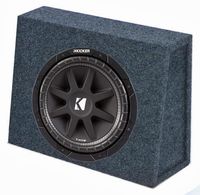 Kicker 10C104 10" 300W 4-Ohm Car Audio Subwoofer Sub + Slim Shallow Truck Box