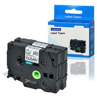 SuperInk 2 Pack Compatible TZe-FX131 TZFX131 TZ-FX131 TZeFX131 Black on Clear Flexible ID Wire Cable Laminated Label Tape 8m x 12mm 1/2 inch use in P-Touch PT-D600 H110 D210 D400 P700 Label Maker