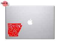 Arkansas State Name Inside Vinyl Car Sticker Symbol Silhouette Keypad Track Pad Decal Laptop Skin Ipad Macbook Window Truck Motorcycle (Red)