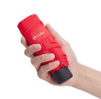 Fidus Mini Compact Sun&Rain Travel Umbrella - Lightweight Portable Umbrella with 95% UV Protection-Bright Red