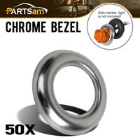 Partsam 3/4" round Stainless Steel Trim Ring Bezel For 3/4" Accent Marker Lights and all 3/4" Round Marker Clearance Lights (Pack of 50)