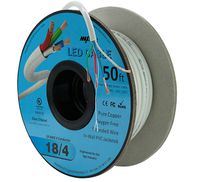 18AWG Low Voltage LED Cable 4 Conductor In-Wall Jacketed Pure Copper Speaker Wire UL/cUL Class 2 (50ft. Spool)