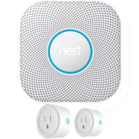 Nest S3000BWES Protect 2nd Generation Smoke/Carbon Monoxide Alarm Battery Bundle with Deco Gear 2 Pack WiFi Smart Plug