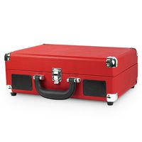 Victrola Vintage 3-Speed Suitcase Turntable with Speakers, Red