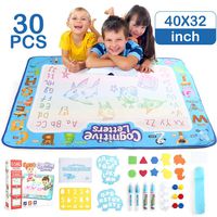Aqua Magic Doodle Mat, Updated 40 x 32-inch Extra Large Water Drawing Mat, No Mess Aqua Magic Coloring Mat with 29 Accessories, Educational Toys Gift for Girls Boys Toddlers Age 3 4 5 6 7 8 9-Year-Old