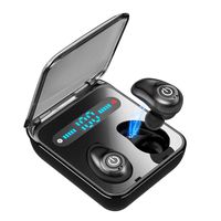 Wireless Earbuds Bluetooth 5.0 Headphones MOING TWS Built-in Mic Cordless Earphones for Android iPhone Stereo Sound 36H Playtime in-Ear Headset with LED Battery Display Charging Case-Black