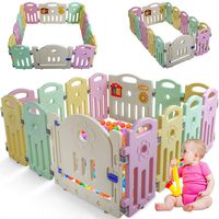 Baby Playpen Playard for Babies Infants Toddler 14 Panels Safety Kids Play Pens Indoor Baby Fence with Activity Board