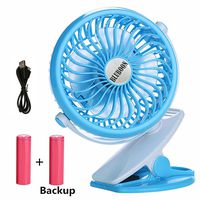BLUBOON Clip on Fan Battery Operated Fan Portable for Baby Stroller 5 inches (Two Batteries, one for Backup)