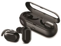 GabbaGoods 813085025246 TrueBuds, Truly Wireless Bluetooth Earbuds, Noise Reduction/Sweat Resistant Headset, Ultra Light-Weight Cordless Workout Headphones with Charging Pod- Black