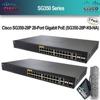 Cisco SG350-28P 28-Port Gigabit PoE (SG350-28P-K9-NA) 2-Pack. + PowerStrip