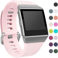 Wepro Bands Compatible with Fitbit Ionic SmartWatch, Watch Replacement Sport Strap for Women Men Kids, Buckle, Small, Pink Sand