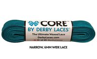 Derby Laces CORE Narrow 6mm Waxed Lace for Figure Skates, Roller Skates, Boots, and Regular Shoes (Teal, 120 Inch / 305 cm)