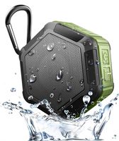Waterproof Bluetooth Speaker, Wireless Mini Shower Speaker for iPhone,Android,Stereo Sound,Built-in Mic,TF/SD Card Support (Green)
