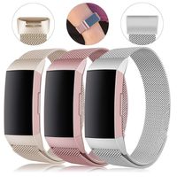 Find-MyWay Replacement Compatible with Fitbit Charge 3 Bands/Charge 3 SE Metal Bands Wristband Accessory Breathable Sport Bracelet Strap Small & Large for Women Men Silver Rose Gold 10 Colors