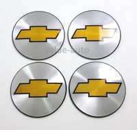 Armertek OCV88 4X Chevy Silverado Avalanche Suburban 1500 2500 Wheel Center Hub Caps Rim Alloy Dust Stickers Logo (Only Emblems) (Silver)