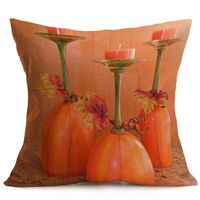 Elogoog Happy Fall Thanksgiving Vintage Pillowcase Soft Linen Pillow Cover Home Decor 18 x 18 Inches Turkey Printing Cushion Case Family Prom Celebration (18 x 18 Inches, I)