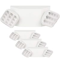 Hykolity Two Head Emergency Light， Adjustable Integrated LED Wall Mount White with Battery Back-up - 4 Pack