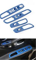 Dwindish Blue ABS Interior Door Armrest Window Lift Button Cover Trim for Jeep Renegade 2015-2017