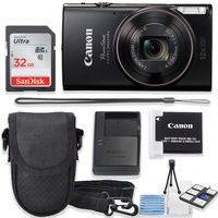 Canon PowerShot ELPH 360 HS Digital Camera (Black) Kit with Sandisk 32GB High Speed Memory Card + Camera Case + Starter Kit