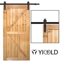 8ft Sliding Barn Door Hardware Kit- Antique Style & Slide Smoothly Quietly, Upgraded Version for Factory Outlet Carbon Steel Quality,Fit 45"-48" Wide Door Panel-(J Shape Hanger)