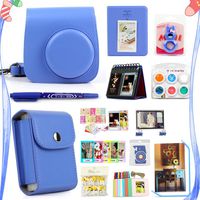 Christmas Gift:LuckyStar 20 in 1 Accessories Bundles for Fujifilm Instax Mini 8 8+ 9 Instant Camera (Cobalt Blue Mini 8/8+/9 Case, Photo Pouch, Color Filters, Selfie Lens, Frames, Albums, Emoji clips)
