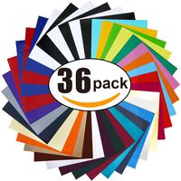 BURVAGY HTV Heat Transfer Vinyl: 36 Pack 12" x 10" Sheets for Iron On T-Shirts - 30 Assorted Colors