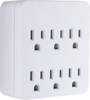 GE Pro Surge Protector with 6 Outlets, Wall Charger, Charging Station, 1020 Joules Protection Rating, Automatic Shutdown, Sleek Design, White, 36727