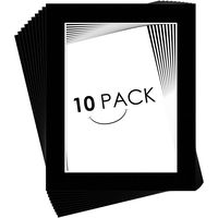Golden State Art, Pack of 10, 16x20 for 12x16 Tricom Black Color Picture Photo Mat -White-core, Acid-Free - Great for Frames, Artwork, Prints, Pictures