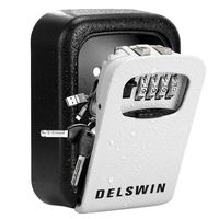 Wall Mounted Key Lock Box - Weatherproof Combo LockBox with 4-Digit Combination Key Storage Box for Home,Airbnb,Hotel,School,Office,Special Car Key