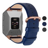 Fullmosa Compatible Fitbit Ionic Band, Leather Strap Compatible Fitbit Ionic Smart Watch Women Men, Dark Blue