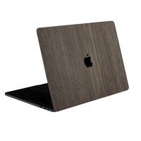 SOJITEK Brown Wood Texture 4-in-1, Full-Size 360° Protector Skin Decals Sticker MacBook Pro 15 Inch (2016 to 2019 Model with & w/o Touch Bar & ID) A1707 A1900 Black Keyboard Cover