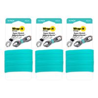 Wrap-It Storage Super-Stretch Silicone Bands - Aqua (48 Pack) - Great for Cord Wraps and Organizers, Hair Ties, Rubber Band Alternative