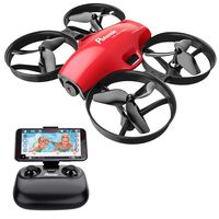 Potensic A30W FPV Drone with Camera, Mini RC Nano Quadcopter with Camera, Auto Hovering, Route Setting, Gravity Induction Mode and 500mAh Detachable Battery (red)