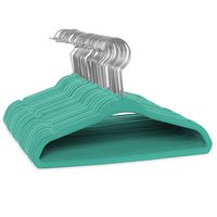 Casafield 50 Velvet Baby Hangers - 11" Size for Infant & Toddler Clothes - Teal