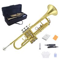 TRUMPET - Apelila Bb Key Brass Gold Lacquer with Care Case Valve+Mouthpiece+Strap+Gloves