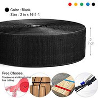 2'' Wide 16.4' Long Hook and Loop Cable Tie One Wrap Cord Fastener Nylon Power Cord Management Wire Organizer Strap Reusable Cut to Size Self Gripping Tape Roll - 5 Colors 0.6'' Wide Available(Black)