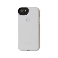 LuMee Two Selfie Phone Case, White Glossy | LED Lighting, Variable Dimmer | Shock Absorption, Bumper Case | iPhone 8 / iPhone 7 / iPhone 6s / iPhone 6