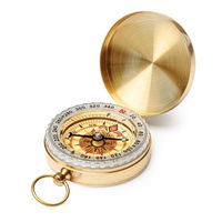 Qi Mei Camping Survival Compass Metal Pocket Compass Kids Compass for Hiking Camping Hunting Outdoor Military Navigation Tool（1pcs）