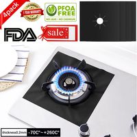 Gas Stove Burner Covers Reusable Gas Stovetop Protectors Non-stick Cuttable Protectors for Gas Range Stove with Adjustable Size to Keep Your Stove Safe and Clean