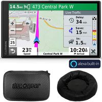 Garmin DriveSmart 65 Premium Navigator w/Amazon Alexa Bundle with Deco Gear Universal Weighted GPS Dash-Mount and Deco Gear Hard EVA Case