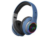 Rechargeable Bluetooth Headphones Over Ear, Wireless, Foldable, with/Built-in Mic, Comfortable Protein Earpads, Support TF Card and FM, Could Connect to MP3/IPAD/TV/Mobile (Blue)