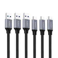 AUKEY USB C Cable USB 3.0 A to Type C Cable (3.3ft 3 Pack) Braided Nylon Fast Charging Cord for Samsung Galaxy Note9 S10 S10+ S9 S8 Plus, LG V30 G6, HTC U11, Nexus 6P, Nintendo Switch, Google Pixel