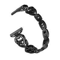 Usitek Compatible Fitbit Versa Bands Women,Bling Stainless Steel Metal Replacement Wristband Sport Strap Double Love Style with Rhinestones Compatible with Fitbit Versa/Fitbit Versa Watch