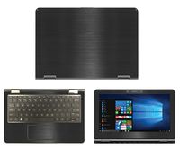 Decalrus - Protective Decal for HP Pavilion x360 11M-AD013DX (11.6" Screen) Laptop Black Texture Brushed Aluminum Skin Skins Decal for case Cover wrap BAhpPavilionX360_11mBack